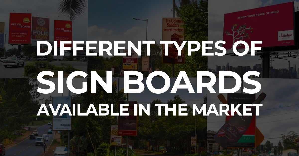different types of sign boards available in the market